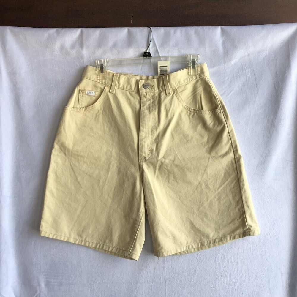 NOS NEW Lee's High Rise Mom Jean Shorts Butter/Yellow Size 14